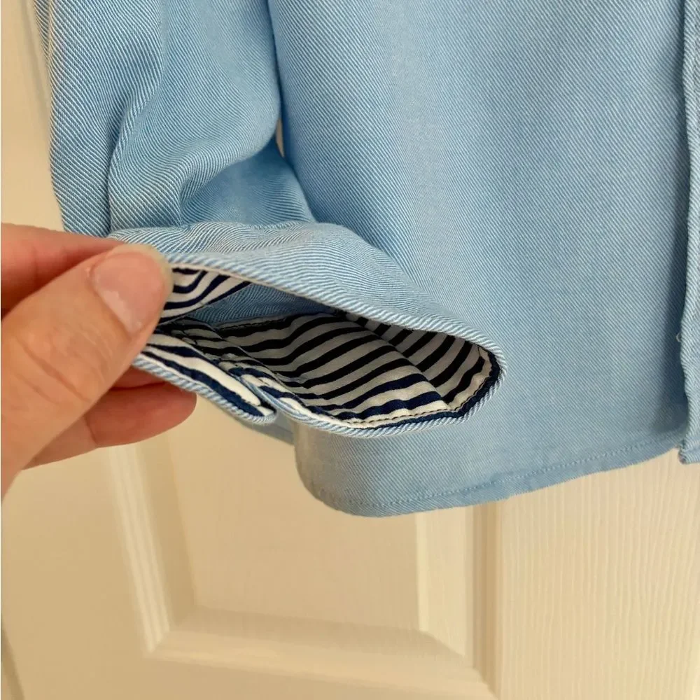 Cactus Man Button Down Shirt Blue Large Soft Smart Casual Preppy Workwear